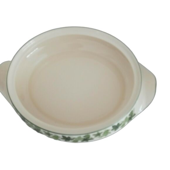 Vintage Green White Grapevine Casserole Covered Dish 60s Taylor Smith Greenbriar - Picture 8 of 10